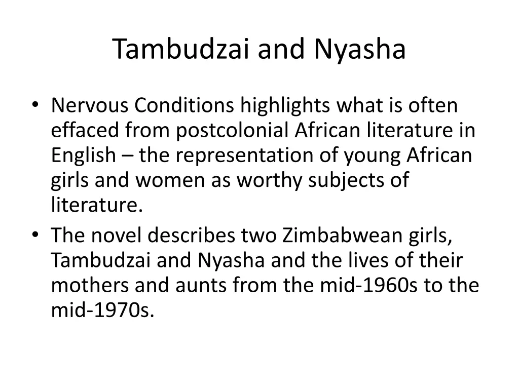 tambudzai and nyasha