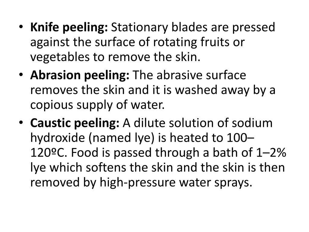 knife peeling stationary blades are pressed