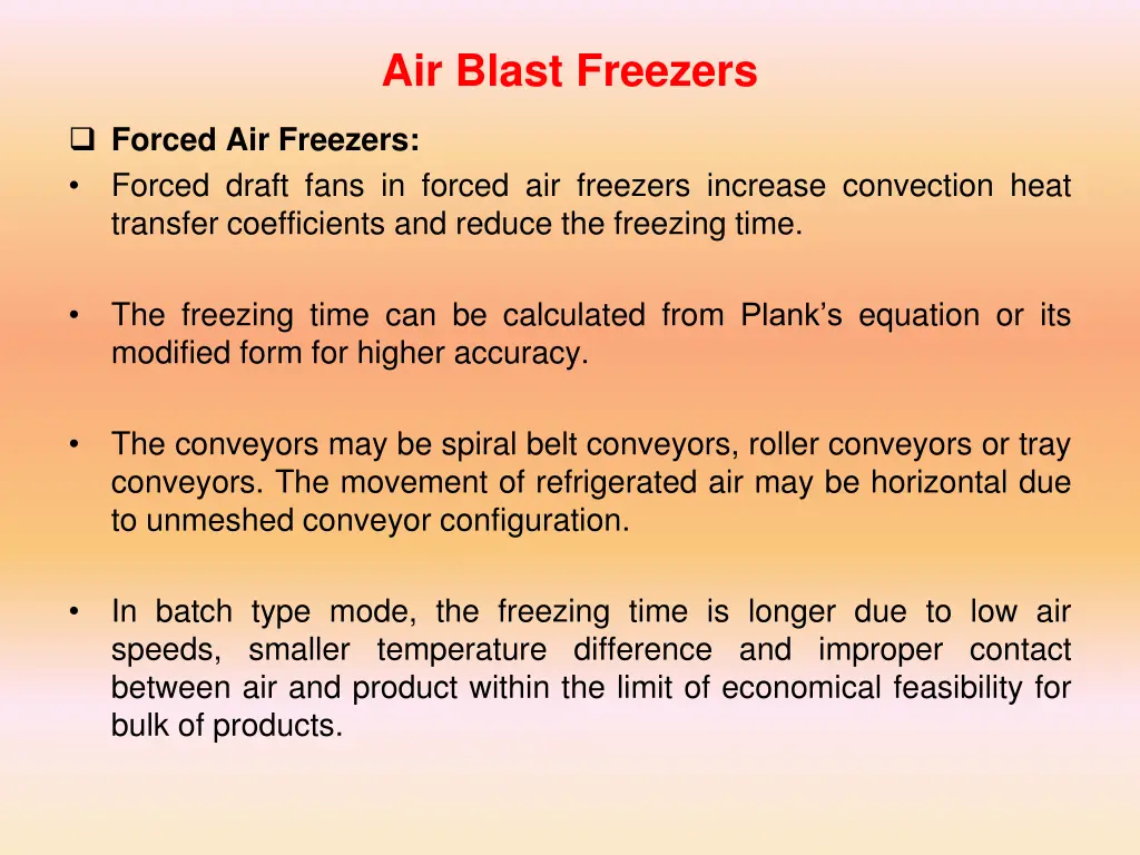 air blast freezers