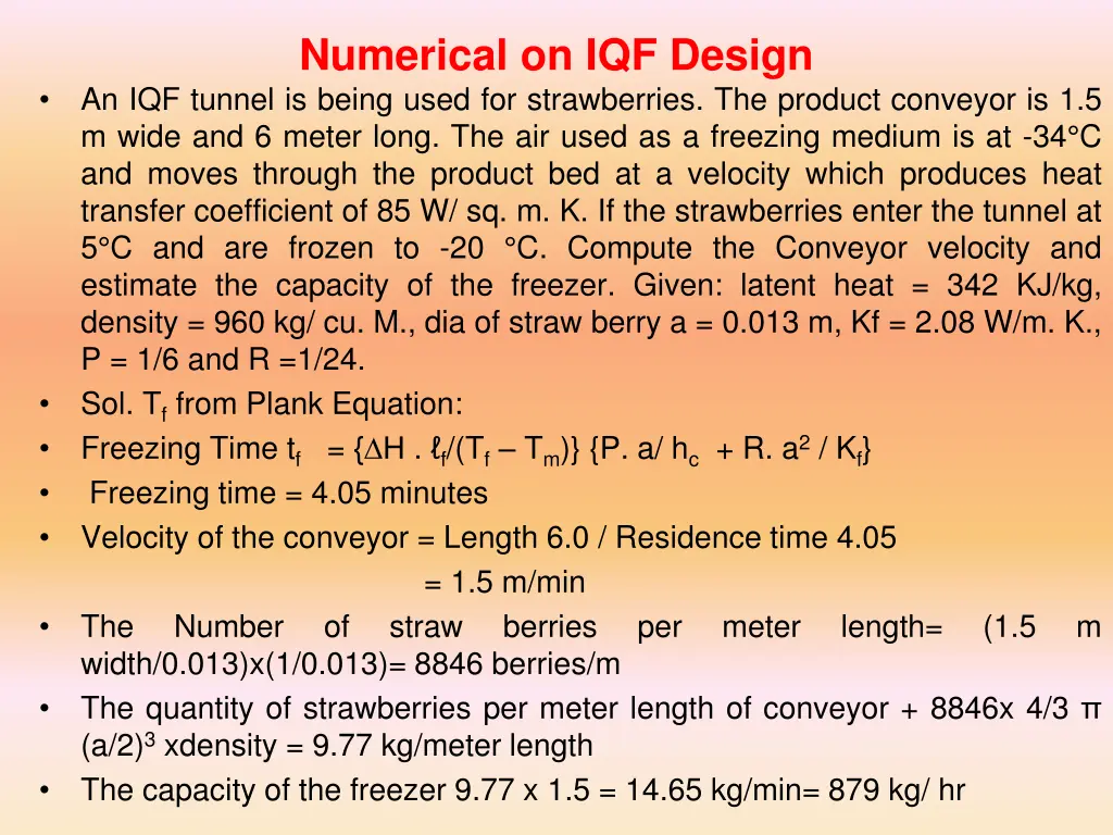 numerical on iqf design an iqf tunnel is being