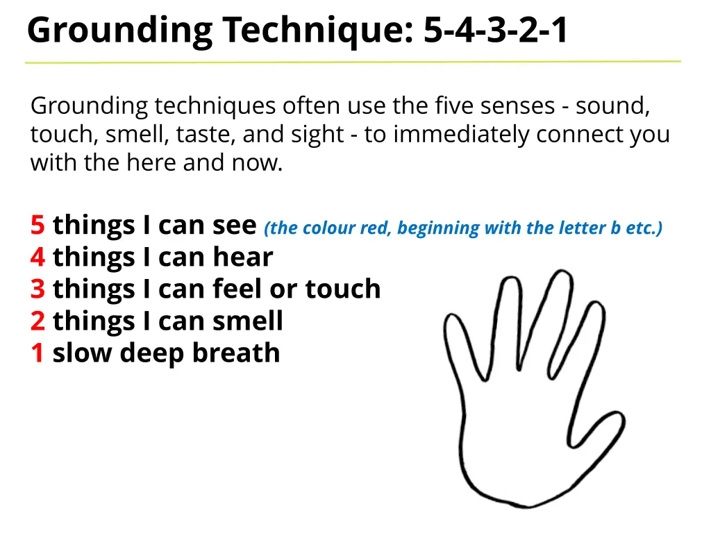 grounding technique 5 4 3 2 1