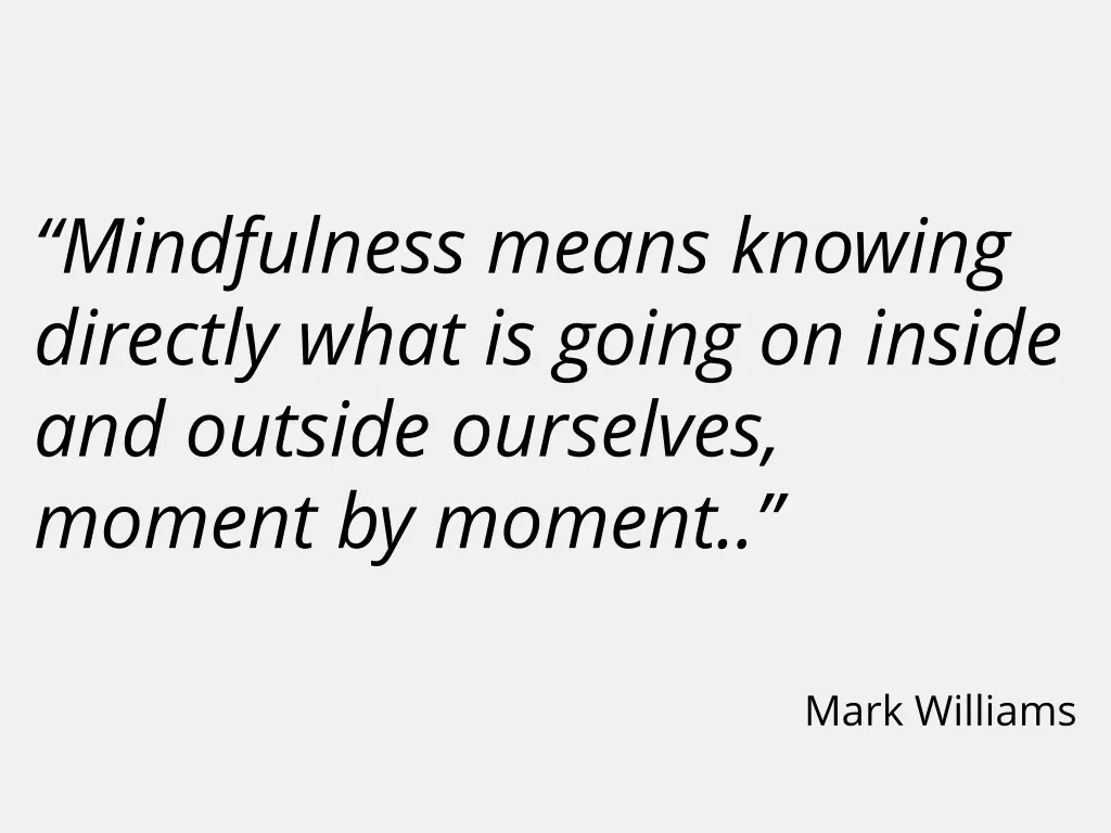 mindfulness means knowing directly what is going