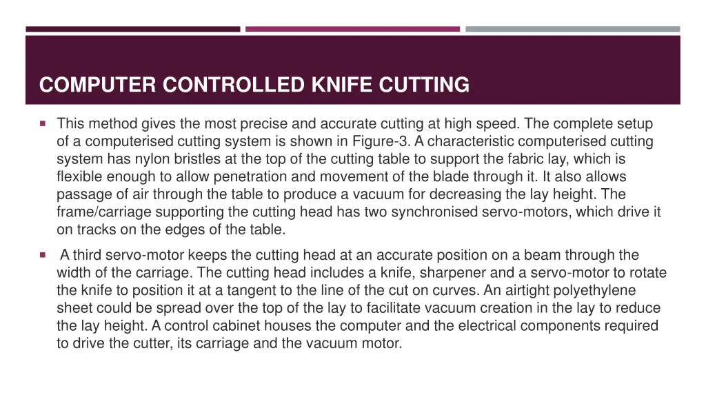 computer controlled knife cutting