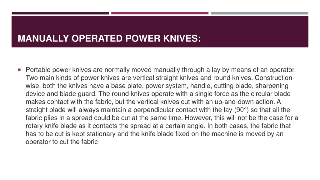 manually operated power knives