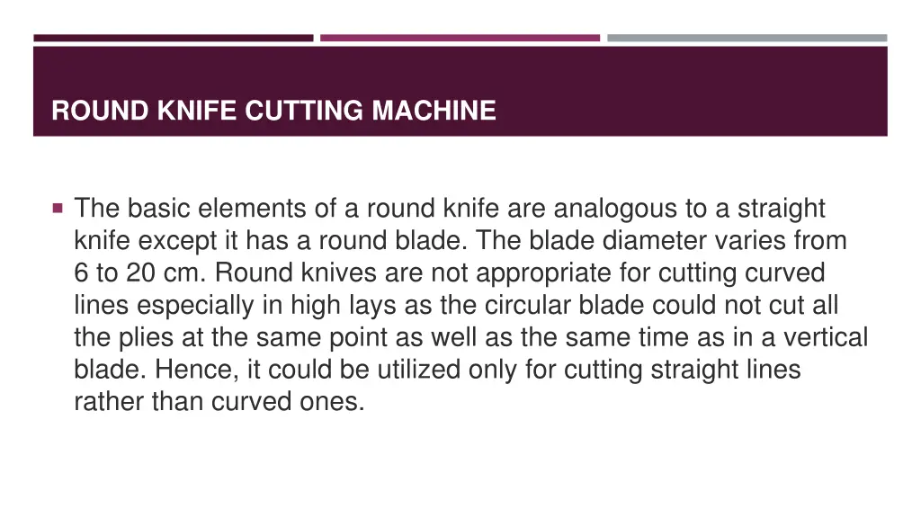 round knife cutting machine