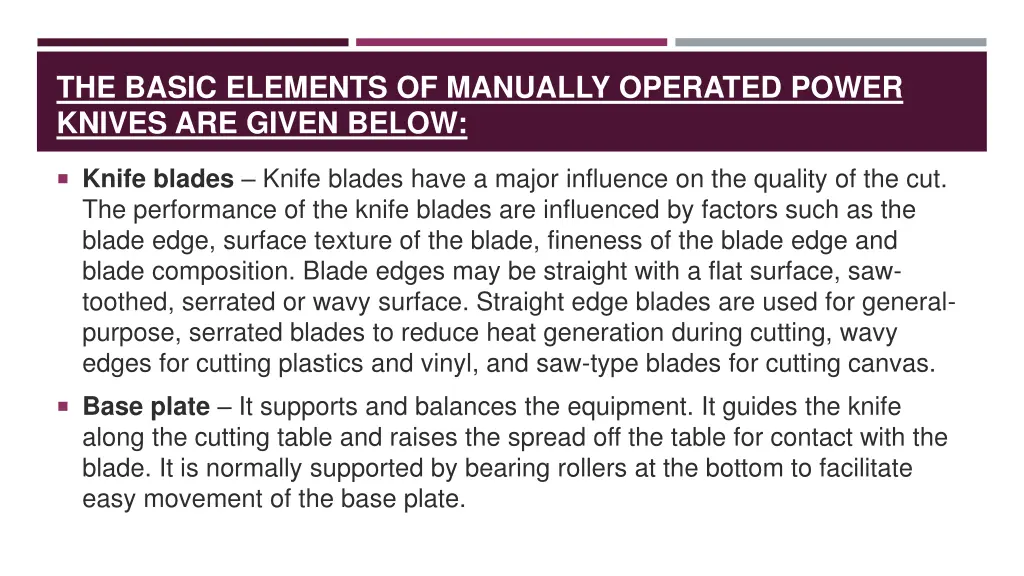 the basic elements of manually operated power