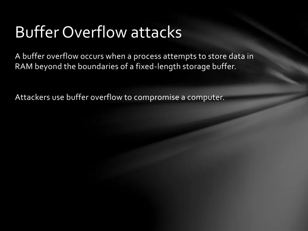 buffer overflow attacks