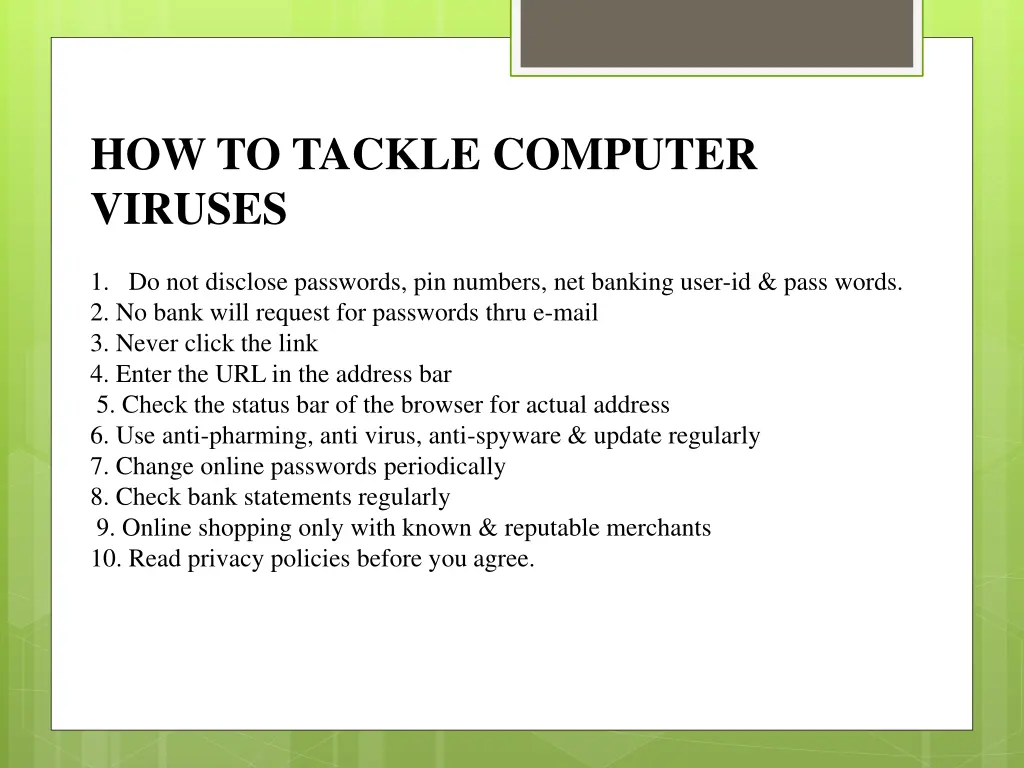 how to tackle computer viruses