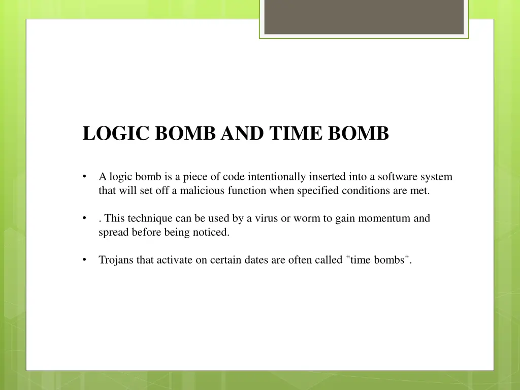 logic bomb and time bomb