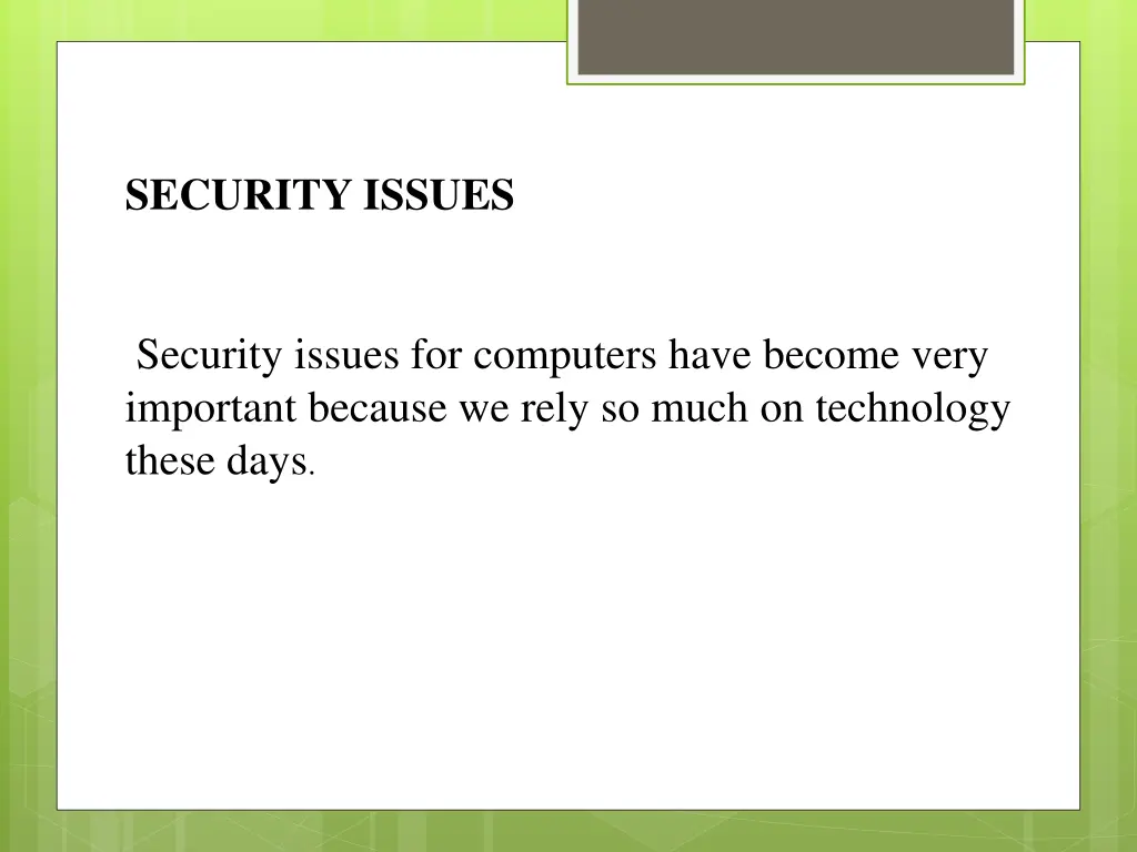 security issues