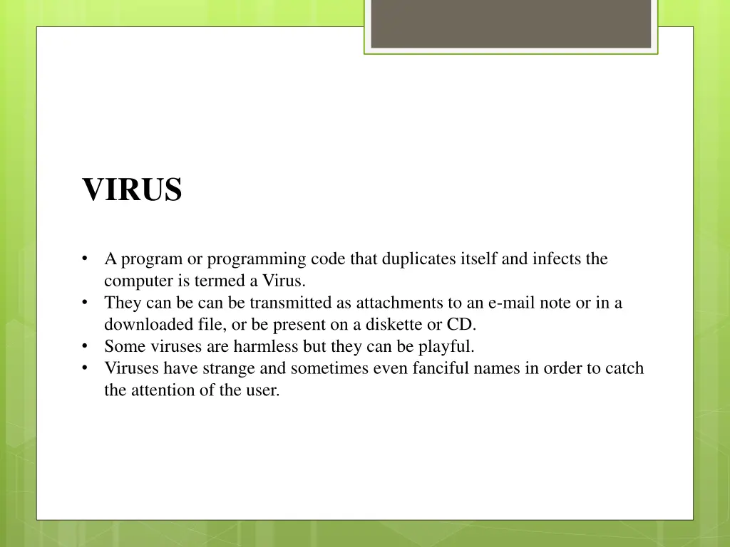 virus a program or programming code that