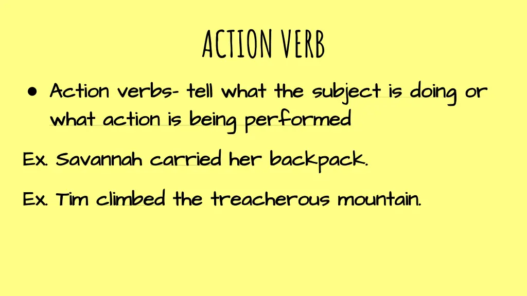 action verb