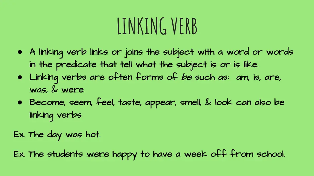 linking verb