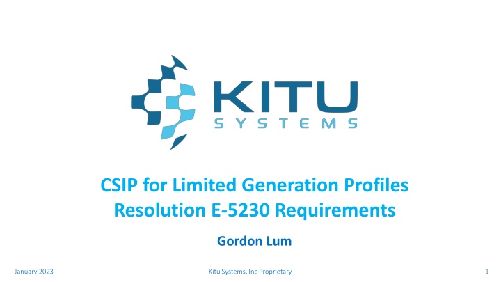 csip for limited generation profiles resolution