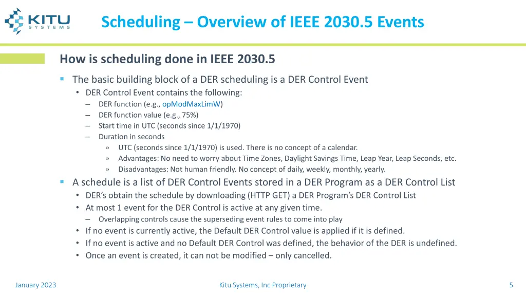 scheduling overview of ieee 2030 5 events