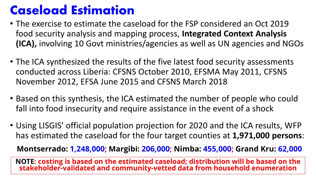 caseload estimation the exercise to estimate