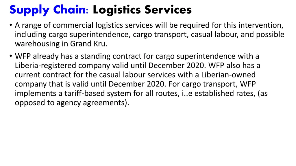 supply chain logistics services a range