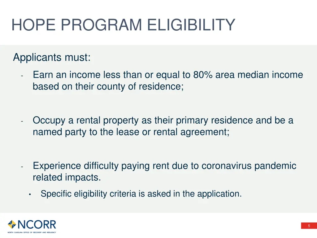 hope program eligibility