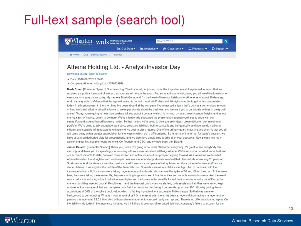 full text sample search tool