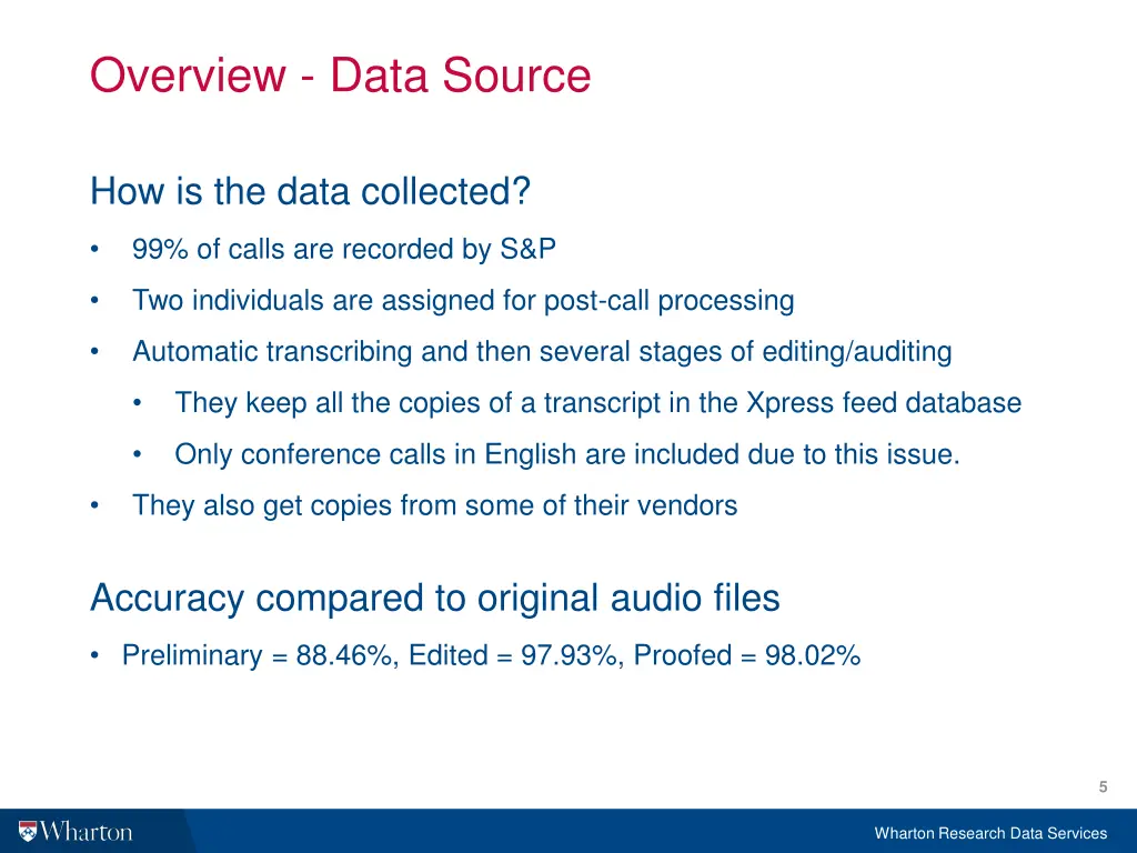 overview data source