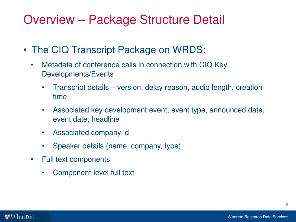 overview package structure detail