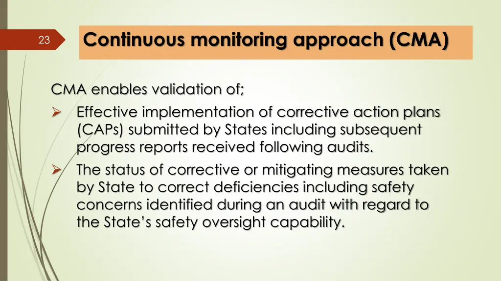 continuous monitoring approach cma