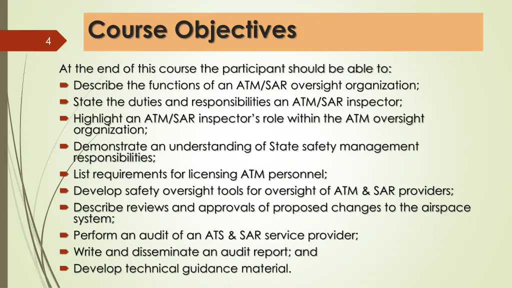 course objectives