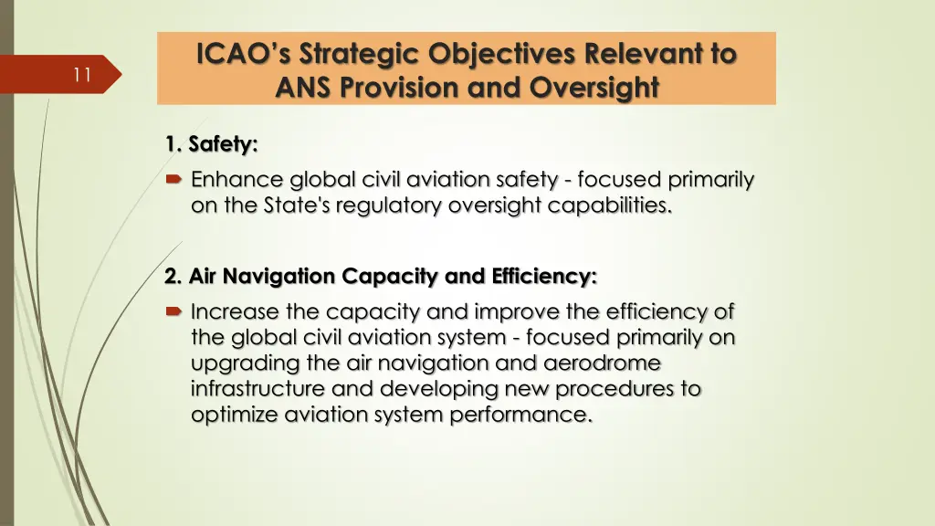 icao s strategic objectives relevant