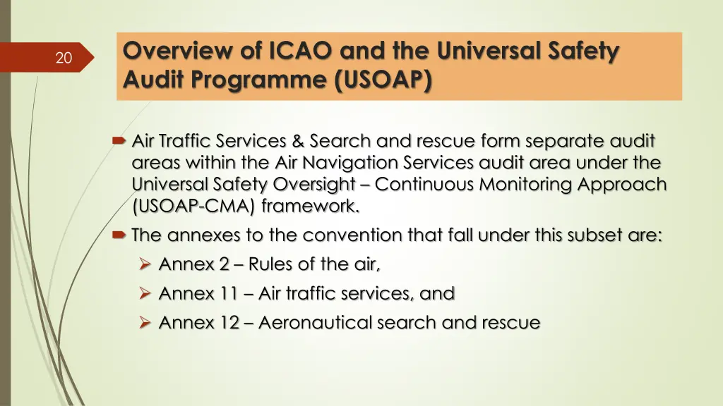 overview of icao and the universal safety audit