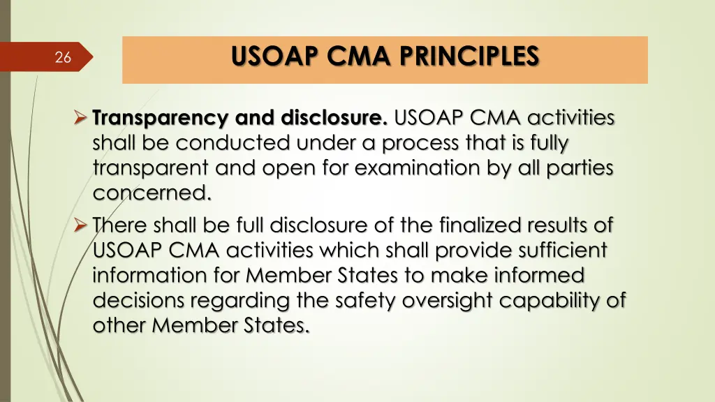 usoap cma principles 2