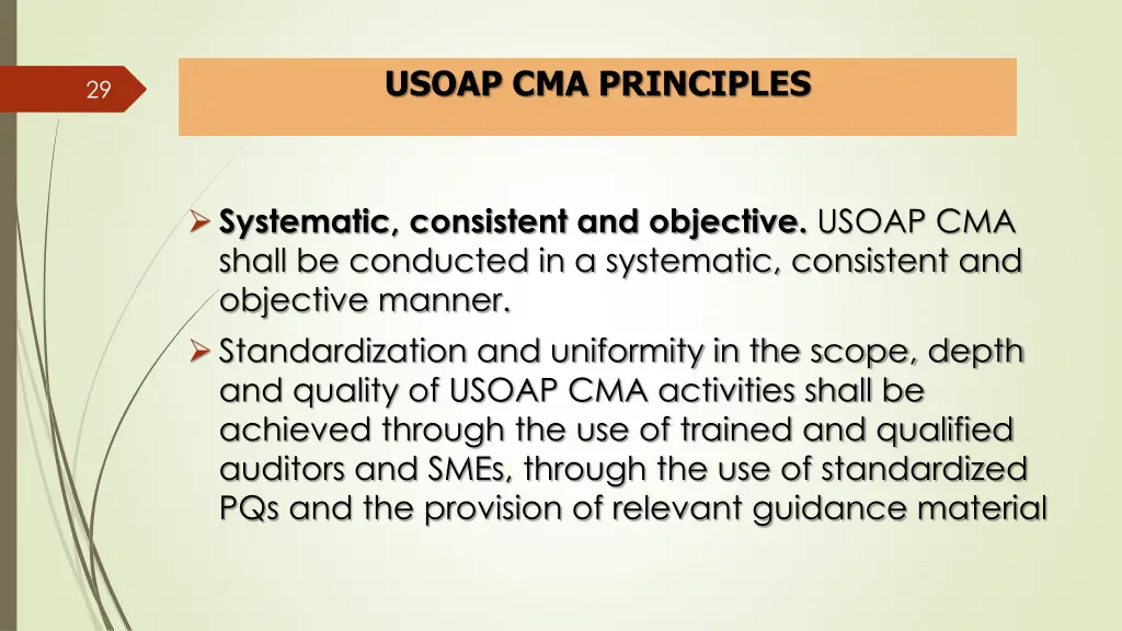 usoap cma principles 5