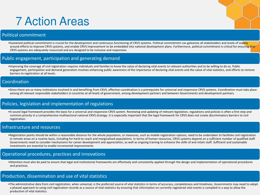 7 action areas