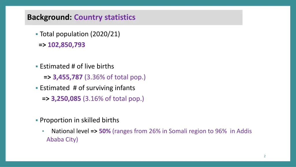 background country statistics