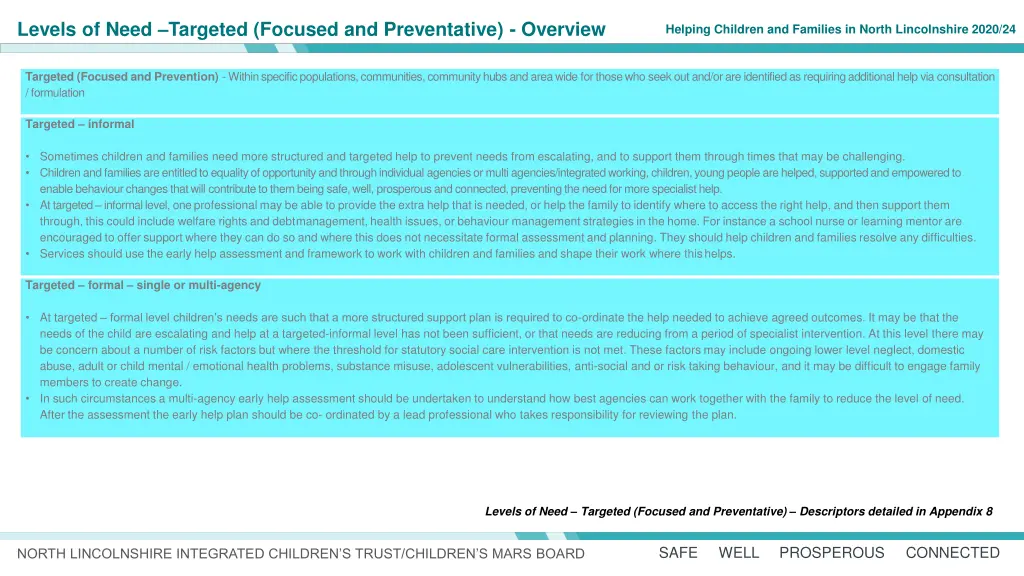 levels of need targeted focused and preventative