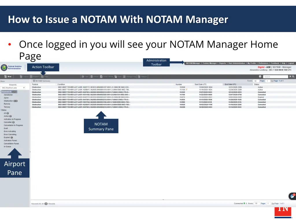 how to issue a notam with notam manager 2