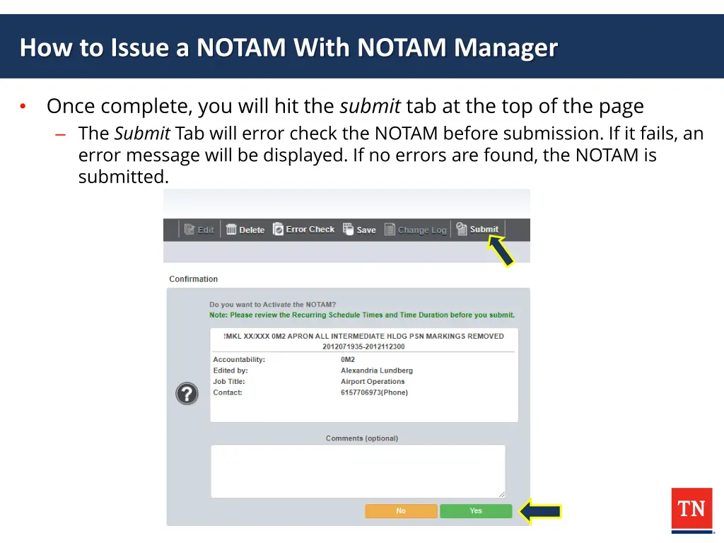 how to issue a notam with notam manager 6