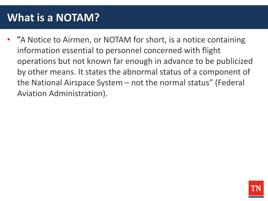 what is a notam