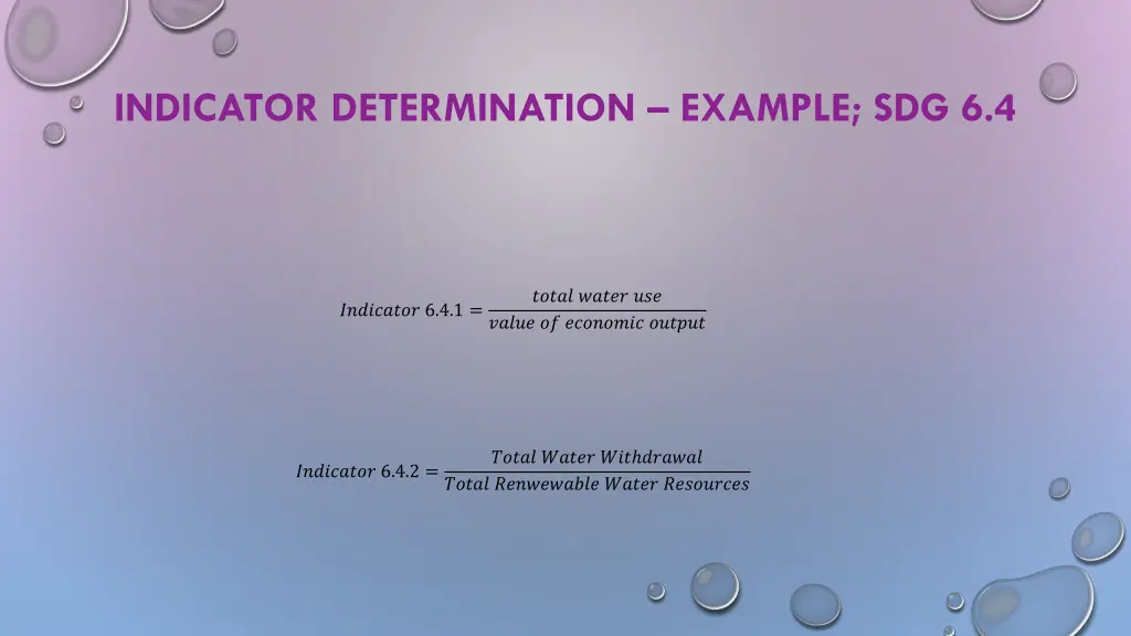 indicator determination example sdg 6 4