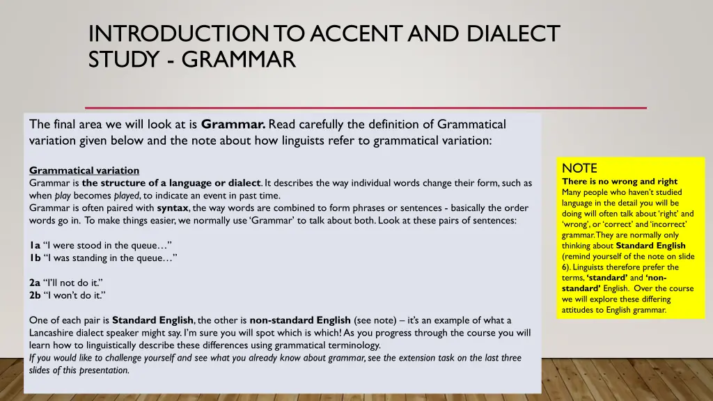 introduction to accent and dialect study grammar