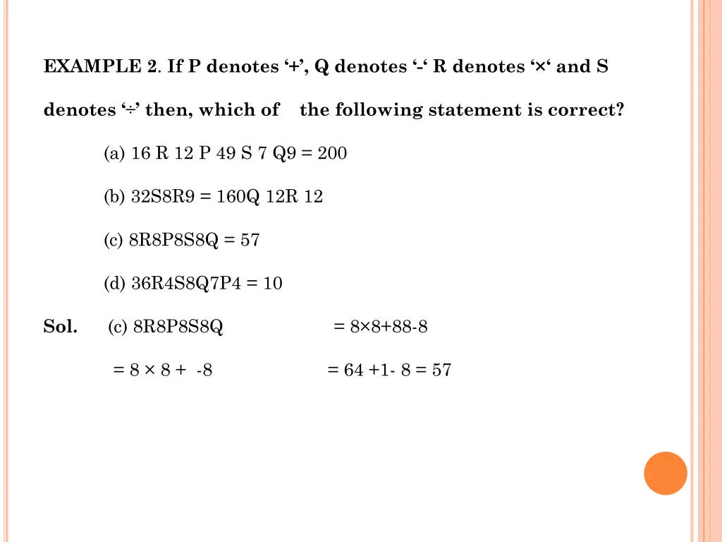 example 2 if p denotes q denotes r denotes and s