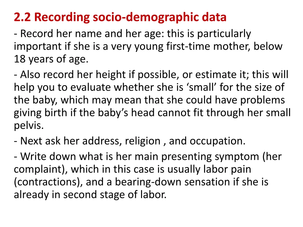 2 2 recording socio demographic data record