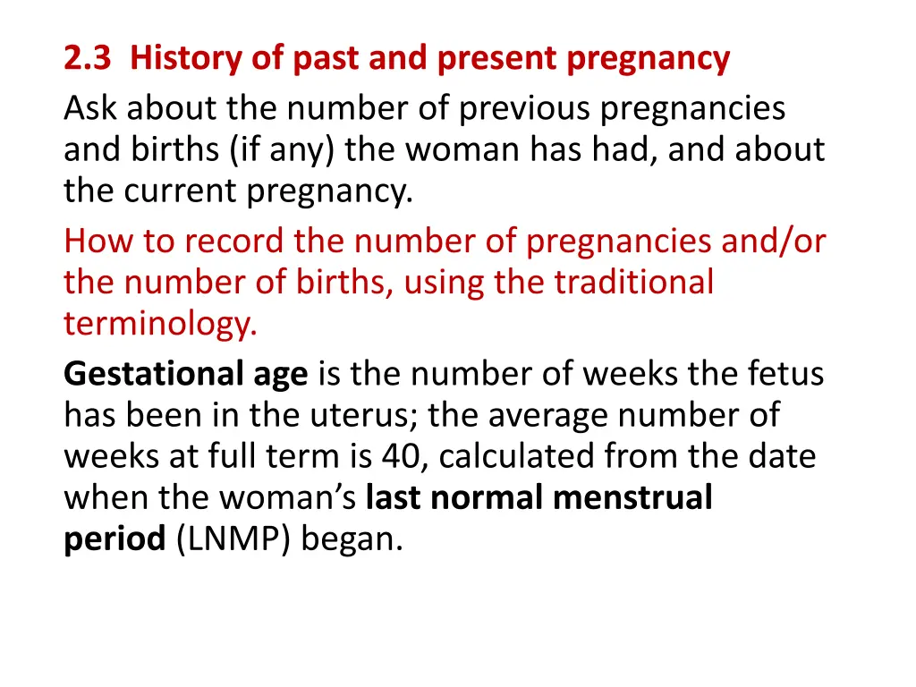 2 3 history of past and present pregnancy