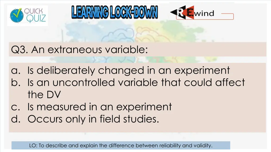 q3 an extraneous variable