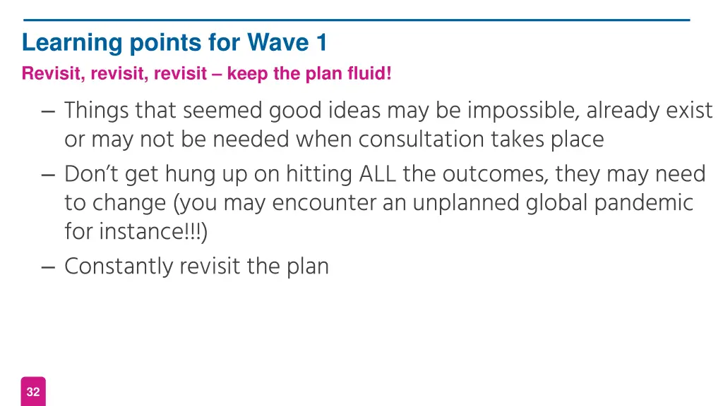 learning points for wave 1 revisit revisit