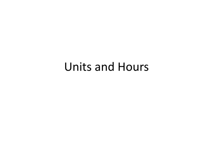 units and hours