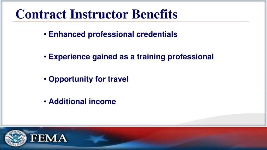 contract instructor benefits