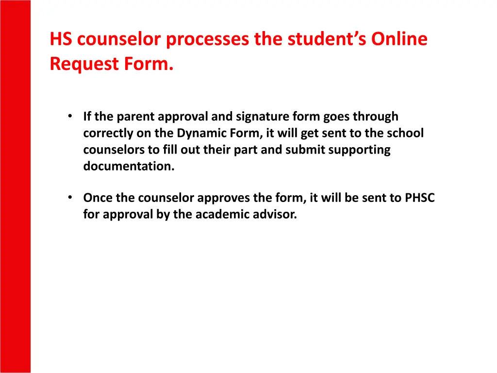 hs counselor processes the student s online