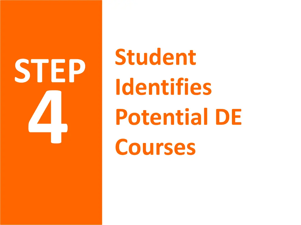 student identifies potential de courses