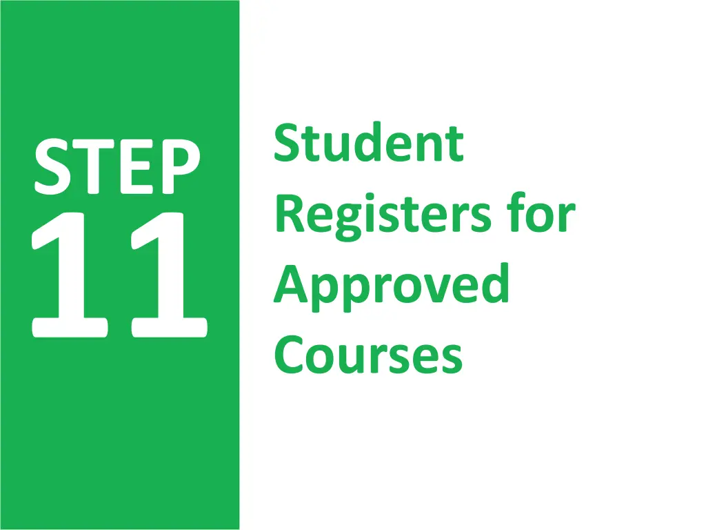 student registers for approved courses