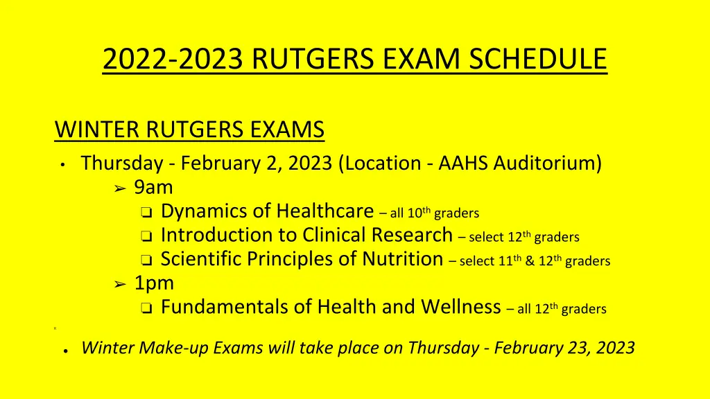 2022 2023 rutgers exam schedule